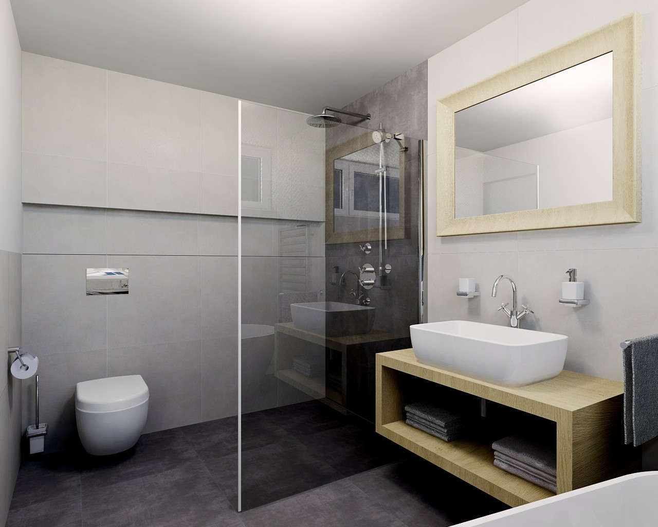 Modern grey bathroom | ViSoft360