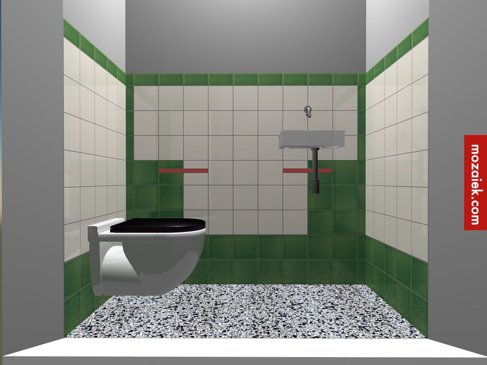 Wonderbaarlijk tegellambrisering in jaren 30 stijl en granito vloer Bathroom By SM-52