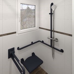 Rollstuhlfähige Dusche