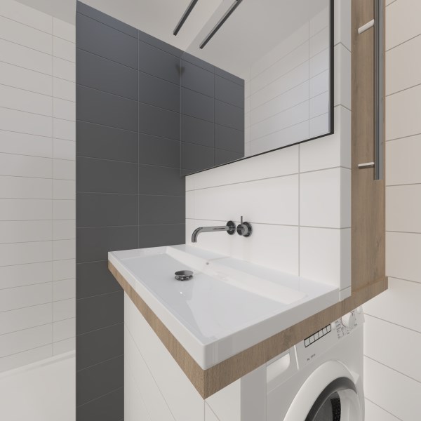 Ontwerp badkamer appartement studenten