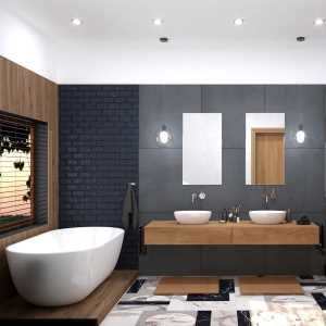 Black and Wood Bathroom