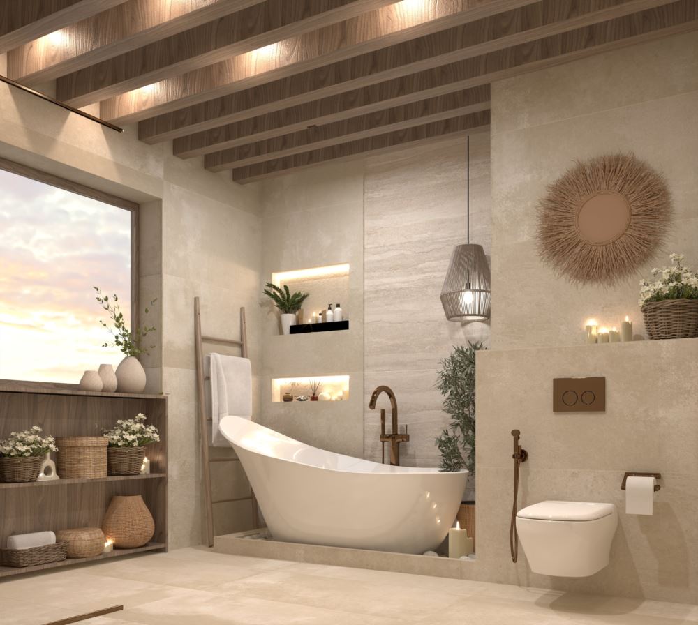Earthy Washroom Oasis