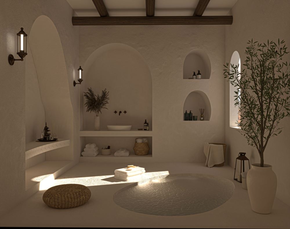 A Serene Bathroom Inspired by Siwa Oasis, Egypt